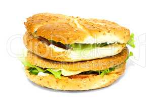 One sandwich of hamburger fast food