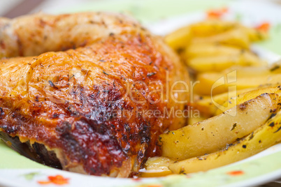 Chicken leg with potatos