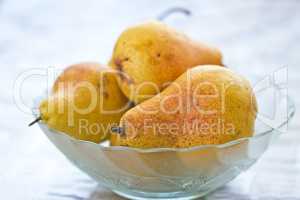 Fresh pears in cup