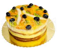 Cake with cream, oranges and jelly