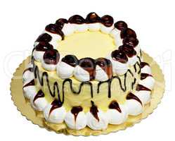 Cream cake isolated on white
