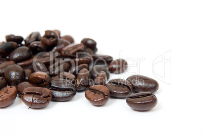 Coffee beans isolated from light