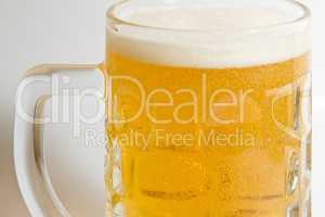 Light beer isolated from white