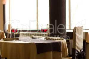Red Wine on table in restaurant