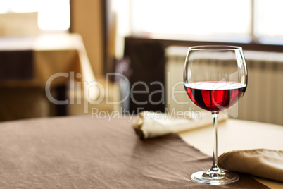 Red Wine on table in restaurant