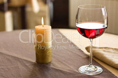 Red Wine on table in restaurant