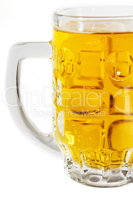 Light beer isolated from white