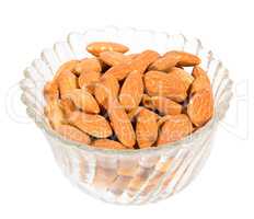 Almond nuts isolated over white with clipping path