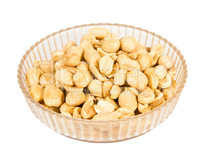 Peanut nuts isolated over white with clipping path
