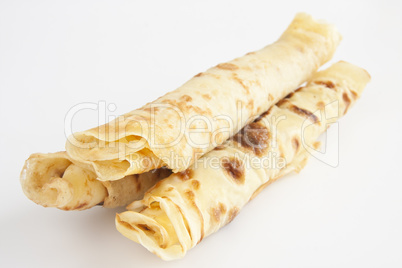 Pancakes isolated on white background