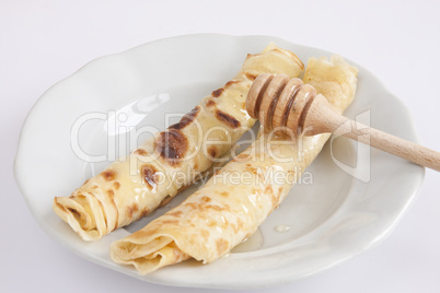 Pancakes isolated on white background