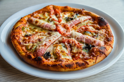 Pizza with sausage