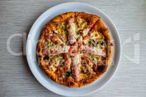 Pizza with sausage
