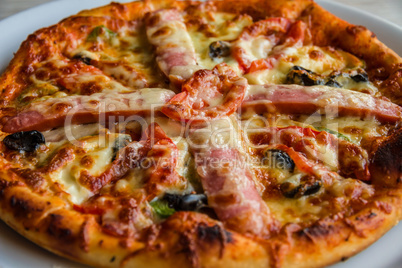 Pizza with sausage