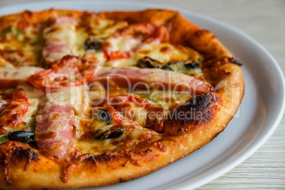 Pizza with sausage