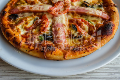 Pizza with sausage