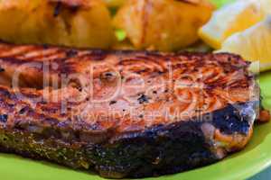 Grilled Salmon Fish meat