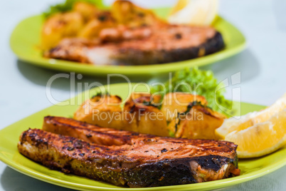 Grilled Salmon Fish meat