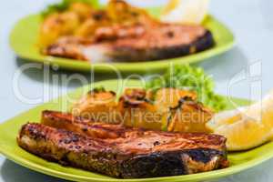 Grilled Salmon Fish meat