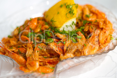 Shrimps with parsley