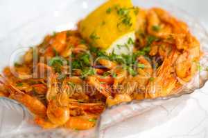 Shrimps with parsley