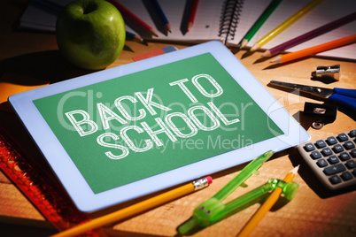 Composite image of back to school message