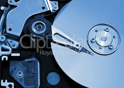 Close-up of the opened Hard Disk Drive
