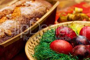 Easter eggs with cake