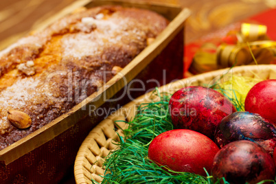 Easter eggs with cake