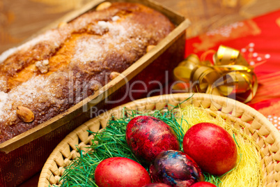 Easter eggs with cake