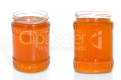 Honey jar isolated on white