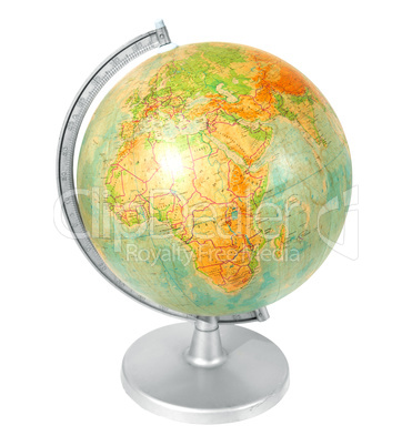 School globe isolated over white background