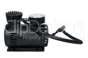 Car air compressor isolated over white with clipping path