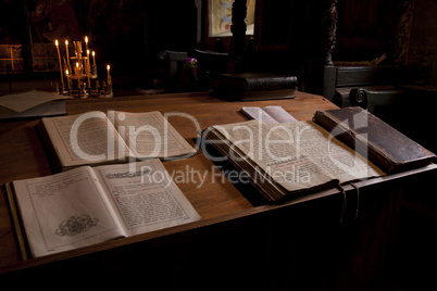 Holy bible on altar