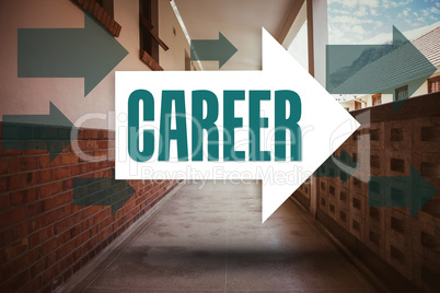 Career against empty hallway