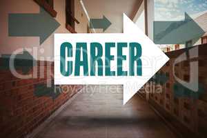 Career against empty hallway