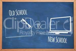 Composite image of old school vs new school