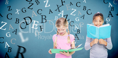 Composite image of elementary pupils reading