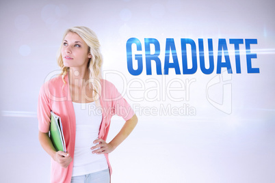Graduate against grey background