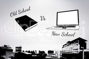 Composite image of old school vs new school