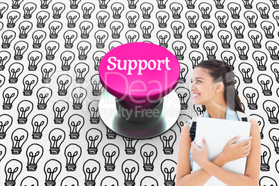 Support against pink push button