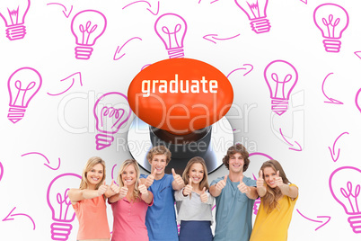 Graduate against orange push button