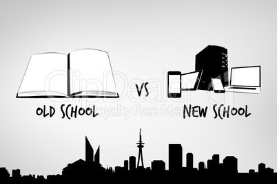 Composite image of old school vs new school