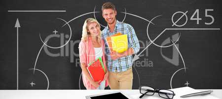 Composite image of happy students smiling at camera