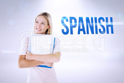 Spanish against grey background