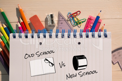 Composite image of old school vs new school