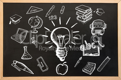 Composite image of education doodles