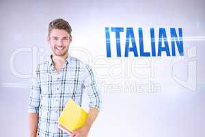Italian against grey background