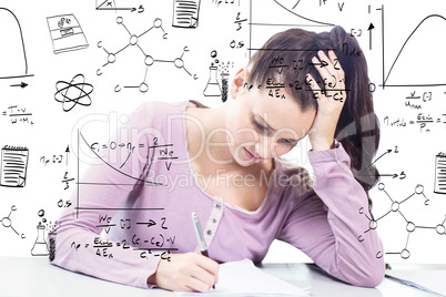 Composite image of student working