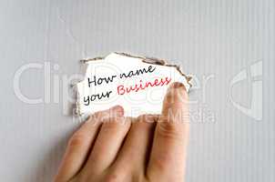 How name your business Text Concept